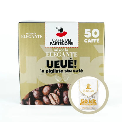 Cialde Miscela Elegante- Box da 50 pz + KIT Accessori