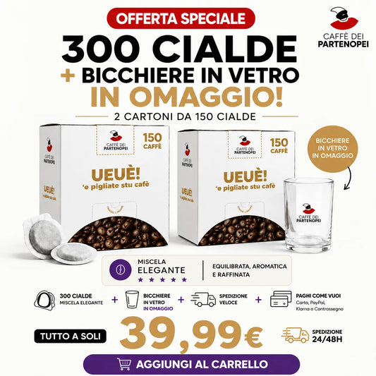 300 Cialde Miscela ELEGANTE + Bicchiere in Omaggio