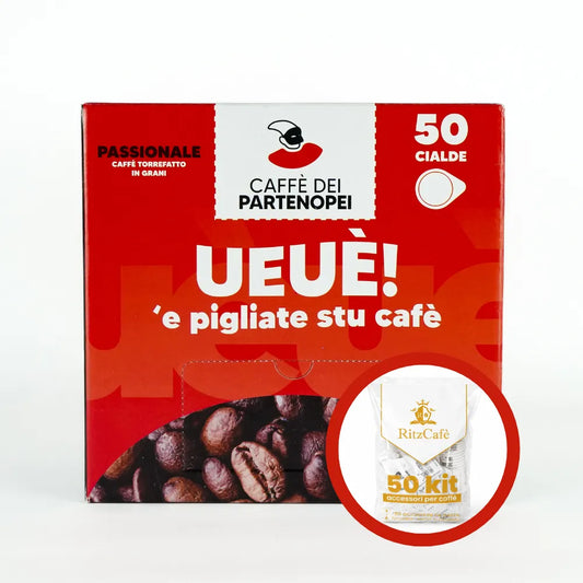 Cialde Miscela Passionale - Box da 50 pz + KIT Accessori