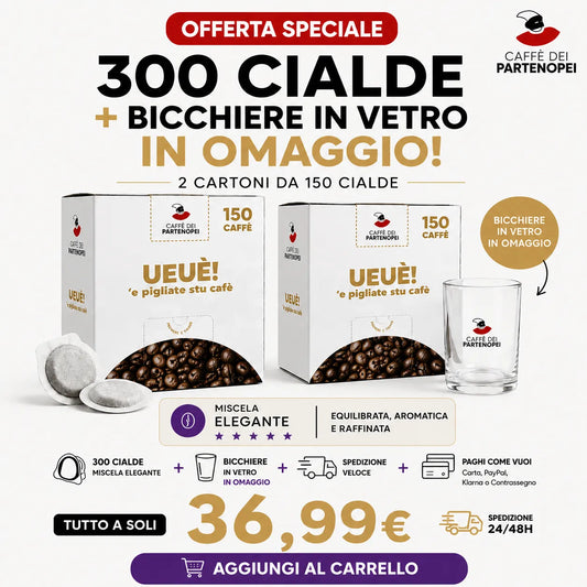 300 Cialde Miscela ELEGANTE + Bicchiere in Omaggio